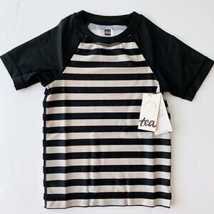 NWT Tea Collection Short Sleeve Boy Swim Rash Guard, Size 2 Years 2T